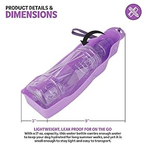 Poodle Pet Portable Pet Water Dispenser | Dog Travel Water Bottle and Bowl 17 oz. Capacity | Recyclable, Food Grade Plastic, BPA Free Safe for Dogs, Cats, and Rabbits | Great Pet Birthday Gift Poodle Pet Portable Pet Water Dispenser | Dog Travel Water Bottle and Bowl 17 oz. Capacity | Recyclable, Food Grade Plastic, BPA Free Safe for Dogs, Cats, and Rabbits | Great Pet Birthday Gift
