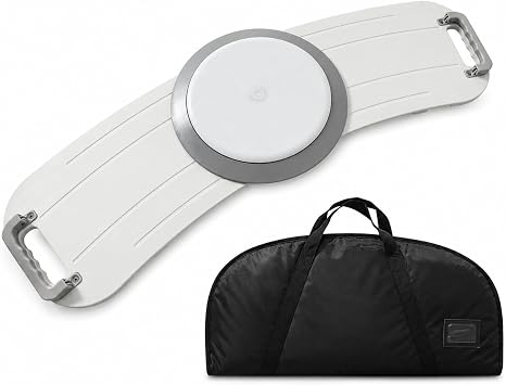 Rotating Transfer Board with Carrying Bag, White Transfer Board with Turntable & Dual Assisted Handles, Heavy Duty Sliding Board for Wheelchair to Bed, Non-Slip Mobility Aid