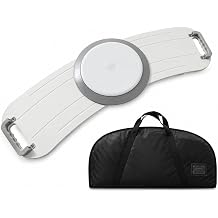 Rotating Transfer Board with Carrying Bag, White Transfer Board with Turntable & Dual Assisted Handles, Heavy Duty Sliding Board for Wheelchair to Bed, Non-Slip Mobility Aid