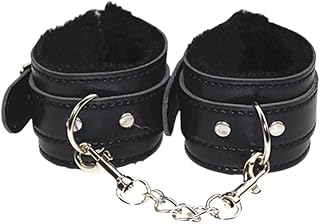 Fluffy Handcuffs Adult Fluffy Black Cuffs BDSM Sex Handcuffs Fluffy Adjustable Handcuffs Fluffy Bracelet Sex Handcuffs for Adults Couples