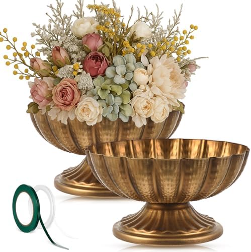 2 Pcs Metal Compote Bowl for Centerpiece Flower Holder Small Comp...