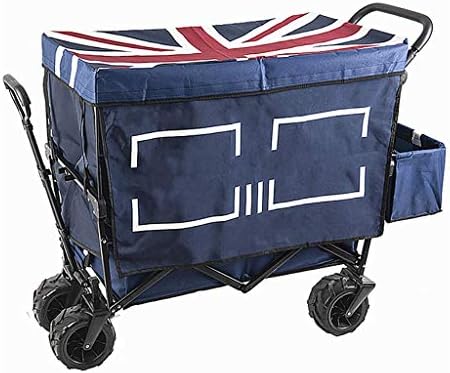 Push and Pull Hand Truck with Foot Brake and 2 Seat Belt Outdoor Sport Collapsible Folding Stroller Wagon Baby Trolley with Canopy Garden Utility Shopping Travel, Red (Red A)