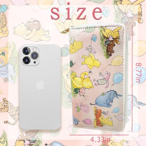 Image of Winnie Wallet, Winnie Birthday Gifts, Purse for Women, Cute Cash Clutch Long Billfold with Zipper Coin Pocket Ladies Girls, Modern Design