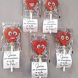  Piruletas de Agradecimiento 50 unidades con forma de corazón
