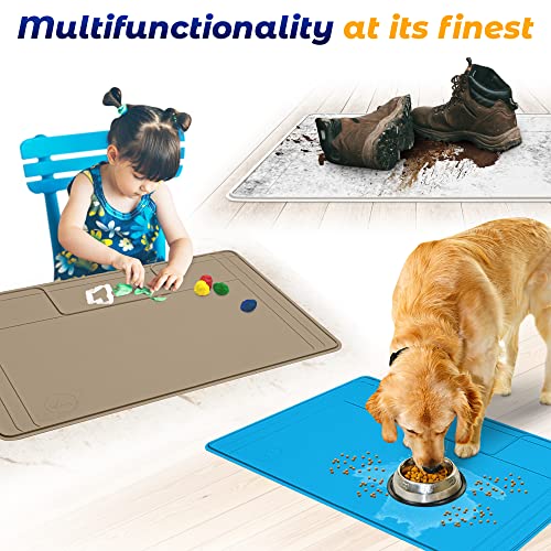 Image of The Original Under Sink Mat - Silicone Waterproof mat, Trimmable, Easy to Clean, Kitchen cabinet liner, Under sink protector mats, Drip Tray with Lip - 34 inch x 22 inch or smaller - Beige