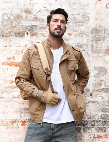Image of TACVASEN Men's Lightweight Military Cotton Jacket Casual Windbreaker Coat