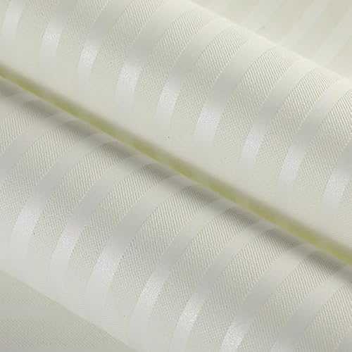 Tarwanear European Modern Minimalist Cream Wallpaper Non-Woven Vertical Stripe Wallpaper with Touch of Glitter Cream Wall Paper Roll for Living Room Bedroom Hallway Lounge Tv Backdrop Wall