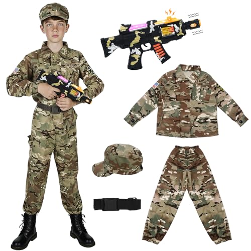 Disfraz de Soldado Militar para Niños, Camuflaje miniatura 1