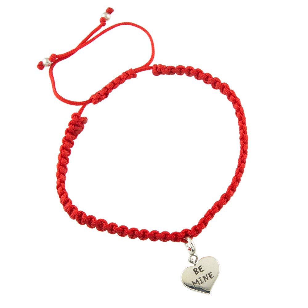 FOURSEVEN Jewellery 925 Sterling Silver Simply Charming Charmholder Adjustable Bracelet in Red for Women and Girls | Valentines Gift