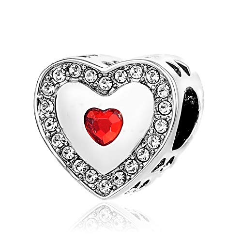 Abalorio de corazón Love Mum compatible con pulseras Pandora en plata 4