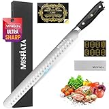 MOSFiATA Slicing Carving Knife,12' Professional Sharp Brisket Knife, High Carbon German Stainless Steel Kitchen Knives for Slicing Roasts, BBQ Meats, Fruits and Vegetables with Gift Box