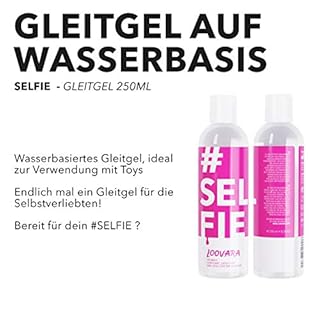 Gel Lubrificante Sessuale a Base Acqua per Sex Toys in Silicone e TPE e Preservativi | Sesso Anale, Vaginale, Orale | Commestibile | Insapore | x Donna e Uomo | Naturale | #Selfie By Loovara | 250 ml