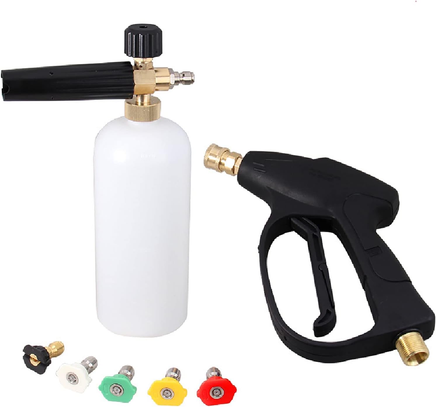 THE WHITH SHOPFoam Cannon, Lance, and Bottle - Large Reservoir with Adjustable Nozzle Kit - High-Pressure Foam Washer for Professional Washing and Detailing for Cars, Boats, Floors, Roofs, and More