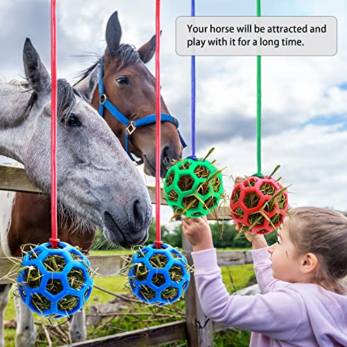 Woiworco 4 Packs Horse Treat Balls, Hay Balls For Horses And Goats, Horse Stall Toys For Boredom Horses, Slow Feed Hay Balls, Goat Toys Hanging Feeding Balls For Horses Goats To Play With And Feeding #TOP4