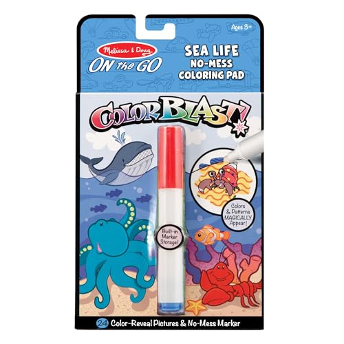 Melissa & Doug On the Go ColorBlast! Activity Book: Sea Life - 24 Pictures and No-Mess Pen - FSC Certified - image 1
