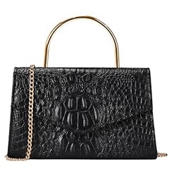 Faux Crocodile Skin Black