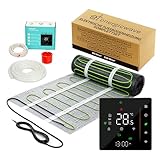 Elektrische Fußbodenheizung 150 W/m² – Heizmatte Komplettset mit WLAN-Thermostat, Fußbodenheizmatte für Fliesen, Steinzeug, Steinböden – 2m²