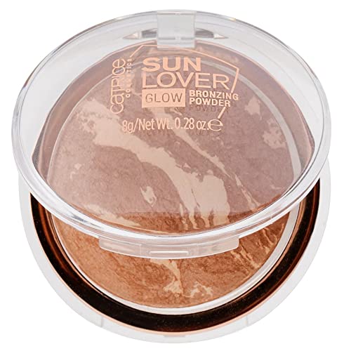 Catrice Sun Lover Glow Bronzing Powder, Bronzer, Nr. 010, Braun, schimmernd, für trockene Haut, für unreine Haut, für Mischhaut, vegan, ölfrei, ohne Parfüm, ohne Alkohol, 1er Pack (8g)
