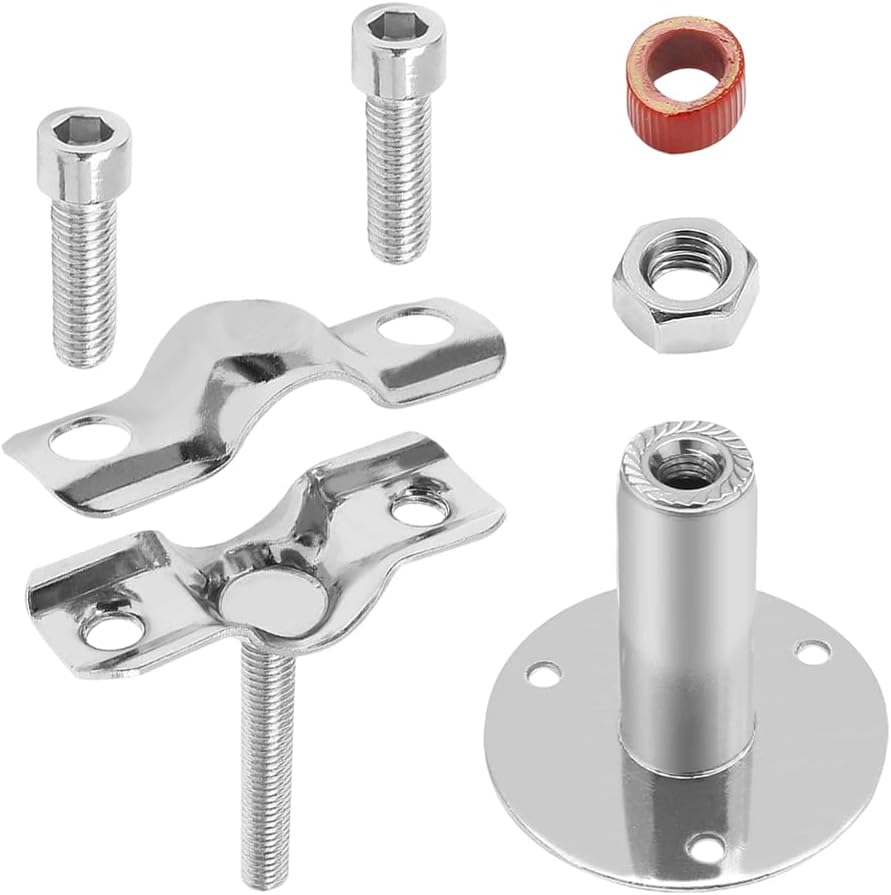 2 Pcs 304 Stainless Steel Pipe Clamp Hanger, Adjustable 150-200mm Pipe Support Bracket with Screws, for 51-57mm（2"-2.24"）Diameter Tube, Wall & Ceiling Mount Pipe Fastener