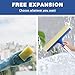 Professional Window Squeegee,2 in 1 Squeegee Window Cleaner with Long Stainless Steel Handle,Sponge Car Window Squeegee for Gas Station, Glass,Shower,Outdoor High Window Cleaning (Expansion Payment)