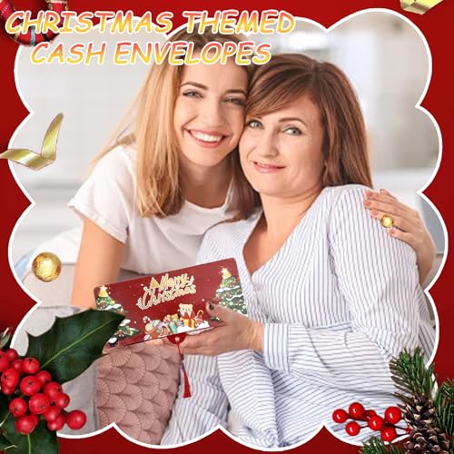 AYNKH 5 Weihnachten Brieftaschen Weihnachten Überraschung Geldkarten Taschen mit 6 Steckplätzen Christma Cash Card Supplies Christma Geschenke (Klassisch)