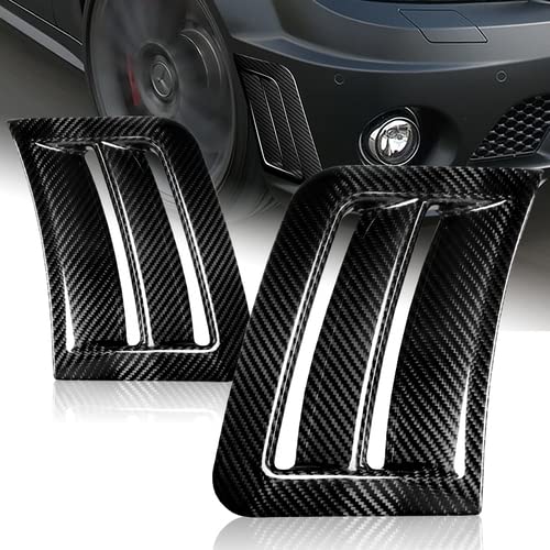 HK5 2 Pieces Real Carbon Fiber Front Bumper Side Air Vent Cover Compatible with 2008-2011 Mercedes-Benz C63 AMG W204, 2009 2010
