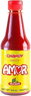 Amor Chamoy Sauce Bittersweet flavor 2,500 Scoville level Enjoy it with fruits, veggies, snacks, and drinks Kosher, 12 fl Oz bottle