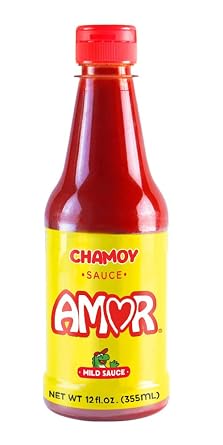 Amor Chamoy Sauce | Bittersweet flavor | 2,500 Scoville level | Enjoy it with fruits, veggies, snacks, and drinks | Kosher | 12 Fl Oz Bottles Pack of 2