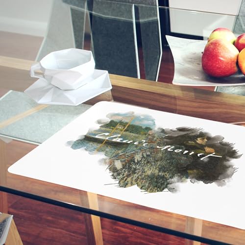 Sets de table Monet grand format 39,5x28,5 cm napperons en liège blanc