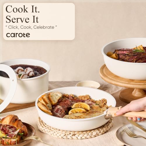 Image of CAROTE 21pcs Pots and Pans Set Non Stick, Cookware Set Detachable Handle