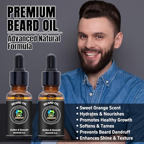 Image of Beard Straightener Kit,Beard Growth Grooming Kit w /Beard Straightener,Heat Protectant Spray,Beard Wash Shampoo,Conditioner,Oil,Balm,Wax,Comb,Brush,Scissor,Bag,E-Book,Gifts for Men Him Dad Boyfriend