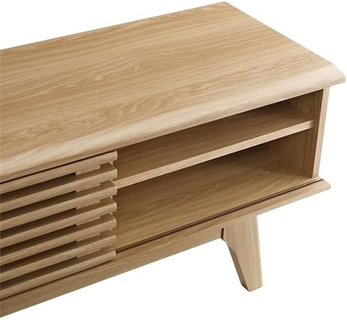 Miniatura 6 de Modway Render Mid-Century - Mueble de TV moderno de perfil bajo de 70 pulgadas para consola multimedia en roble, 70 pulgadas