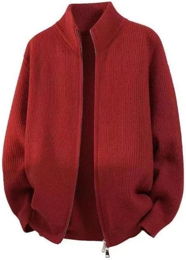 Cardigan Sweater Men's Knitted Sweater Feeling Thick Fleece Loose Knitwear