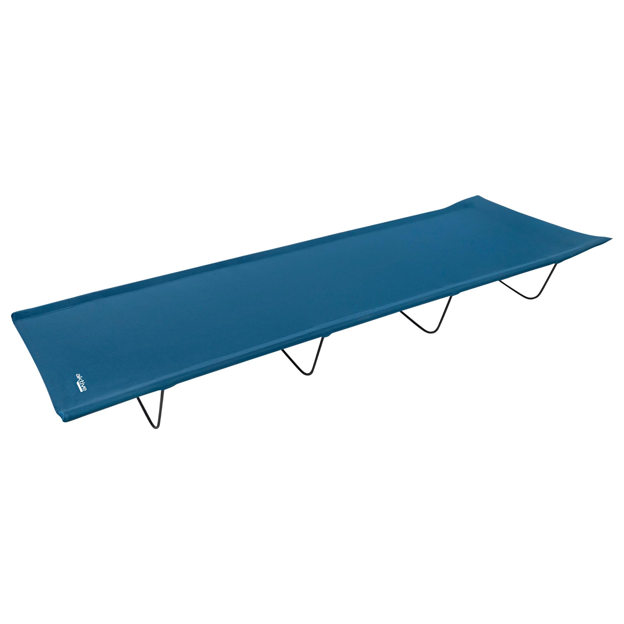 Aktive 52859 - Tumbona plegable, cama plegable camping, tumbona playa, tumbona plegable exterior, hamaca jardín, tumbona resistente, azul marino, 100Kg, 180x60x18 cm