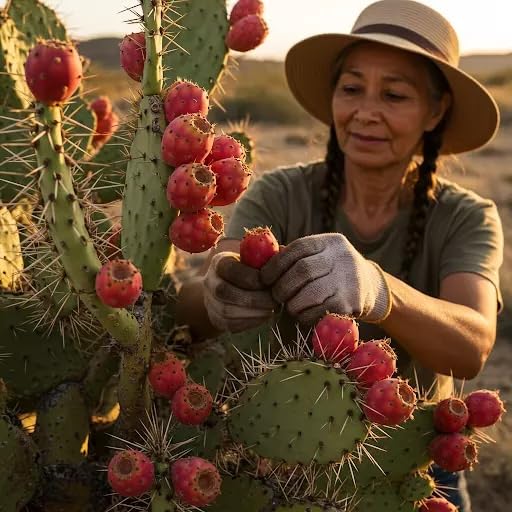 Engelmann's Prickly Pear Cactus (Opuntia engelmannii) - Large - Live Plant Cutting - Roots Easily - Sweet Red Edible Fruit