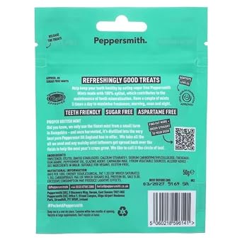 6 x Peppersmith English Xylitol Mints Mighty Box 2.12 oz