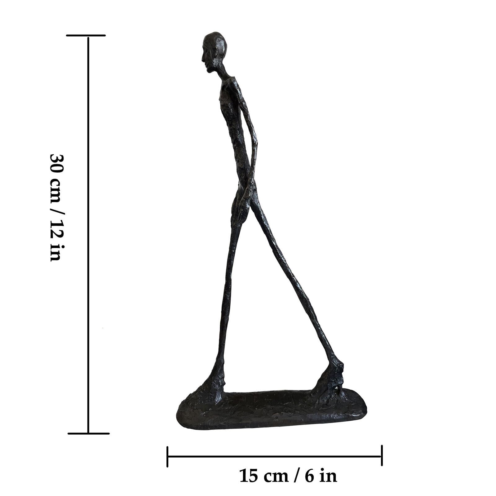 Giacometti Scultura in Bronzo,Figura Astratta per Amanti dell'Arte, Decorazione Unica per Casa Moderna,Marrone,30CM