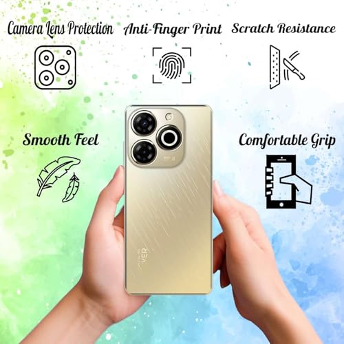 Image of COVERBLACK Soft Rubber Silicon Clear Back Cover Compatible Model for Itel P55T - Transparent