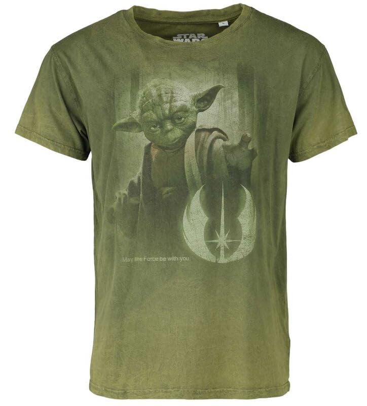 Star Wars Yoda - May The Force Be with You Homme T-Shirt Manches Courtes Vert L