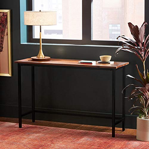 Image of JGS Metal Frame Wooden Console Tables for Living Room Entrance Multipurpose Solid Wood Flower Pot Stand Table Furniture for Home & Office (Walnut Finish)