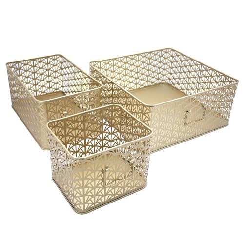 Organizzazione multiuso per tutte le stanze della casa: questi cestini portaoggetti sono perfetti per ottimizzare cassetti, armadi, bagno, angolo trucco, dispensa, lavanderia, cameretta dei bambini, o anche l'ufficio. Che si tratti di conservare prodotti visibili o discreti, il loro design moderno e pulito si adatta armoniosamente a qualsiasi arredamento. Trasforma il tuo spazio in un luogo ordinato e funzionale, riduce l'ingombro e trova tutto in un batter d'occhio. Risparmia tempo e semplifica la tua vita quotidiana con i nostri organizzatori in metallo.