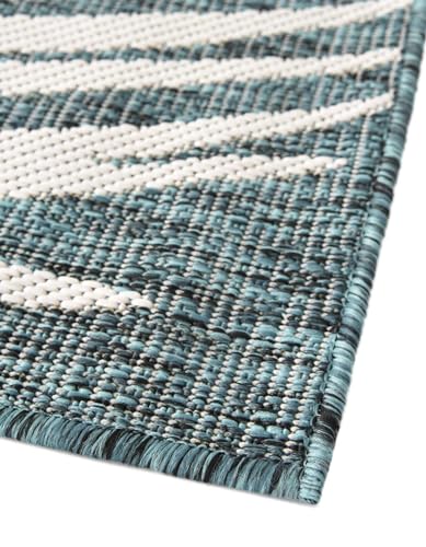 Tapete decorativo rectangular 10' x 14'1" teal/ivory miniatura 6