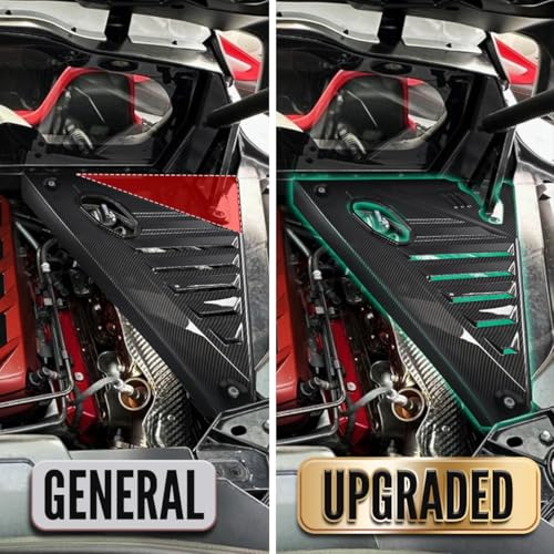 Image of 2PCS Upgrade Engine Bay Side Panel Covers Compatible with for Corvette C8 Stingray Z51 2020-2026 and for C8 Z06 2023+,Carbon Fiber Pattern Mid Engine Compartment Dust Debris Shield Guards