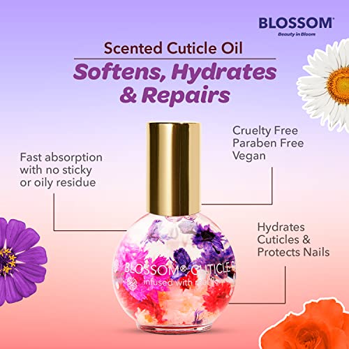 Blossom Hydrating, Moisturizing, Strengthening, Scented Cuticle Oil, Infused With Real Flowers, Made In Usa, 0.42 Fl. Oz, Apple #TOP5
