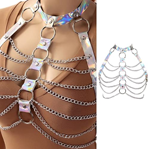 Moda para soporte de pecho y cadena corporal con brasier de cristal 2