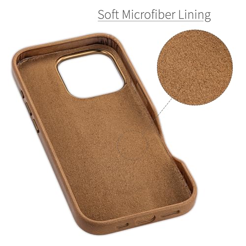Coque iPhone 16 Pro cuir véritable Dockem pour ne plus oublier vos cartes