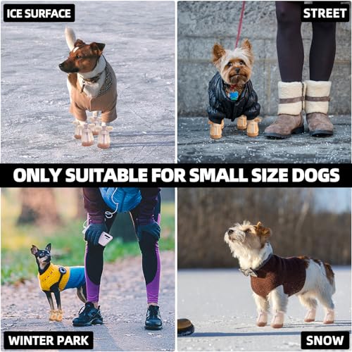 Jzxoiva M2311-QZ-1 Dog Shoes For Small Dogs, Fleece Dog Boots Paw Protector thumb #4