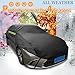 Half Car Cover for Ford Figo 2016-2021 Car Covers, Waterproof Protection for Sunroof Cover,Snow and Frost Protection Anti UV Car Cover with Reflective Strips