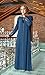 Women's Embroidered Sleeves Abaya and Embroidered On The Side of The Zipper Long Sleeve Floor Length Turkish Islamic Fashion (Blue, XX-Large)