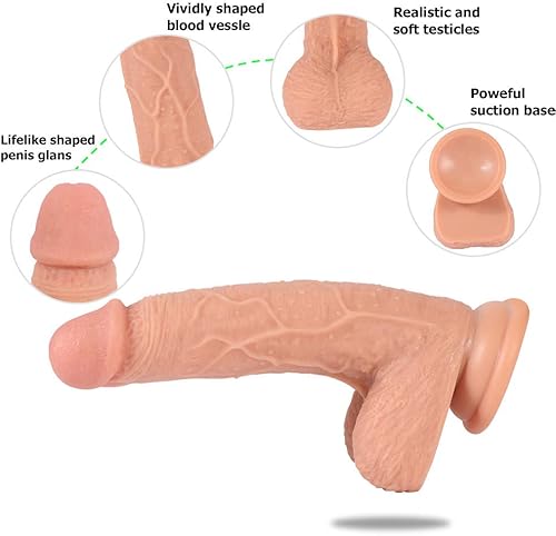Miniatura 4 de Consolador realista de 6 pulgadas, material seguro para el cuerpo, pene enorme realista con fuerte ventosa para jugar manos libres, polla flexible